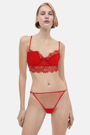 KOZA - Koza Kadın Dantelli Desteksiz Sütyen - Kırmızı