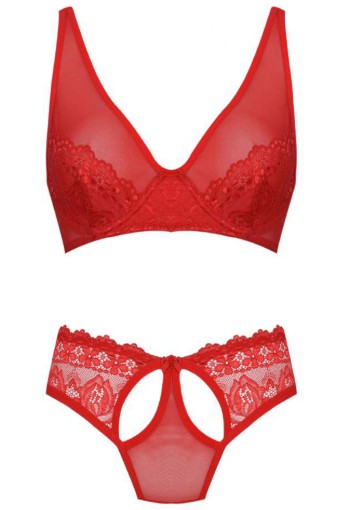 KOZA - Koza Kadın Dantelli Fantezi Sütyen Takım - Kırmızı