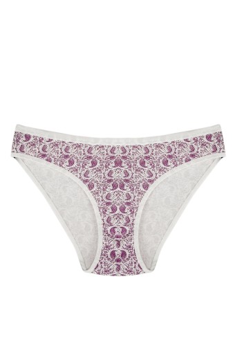 KOZA - Koza Kadın Desenli Pamuk Slip Külot - Mor - L