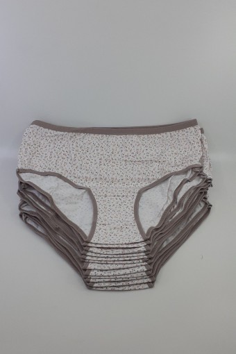 KOZA - Koza Kadın Desenli Slip Külot - Vizon - L