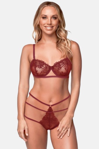 KOZA - Koza Kadın Fantasy Shines In Desteksiz Büstiyer Takım - Bordo