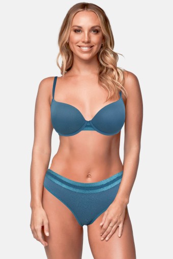 KOZA - Koza Kadın Full Destekli Sütyen Külot Takımı Düz - Petrol Yeşili