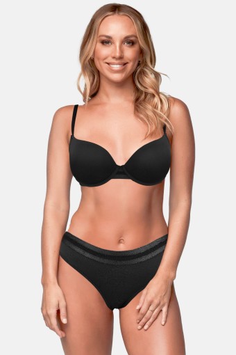 KOZA - Koza Kadın Full Destekli Sütyen Külot Takımı Düz - Siyah