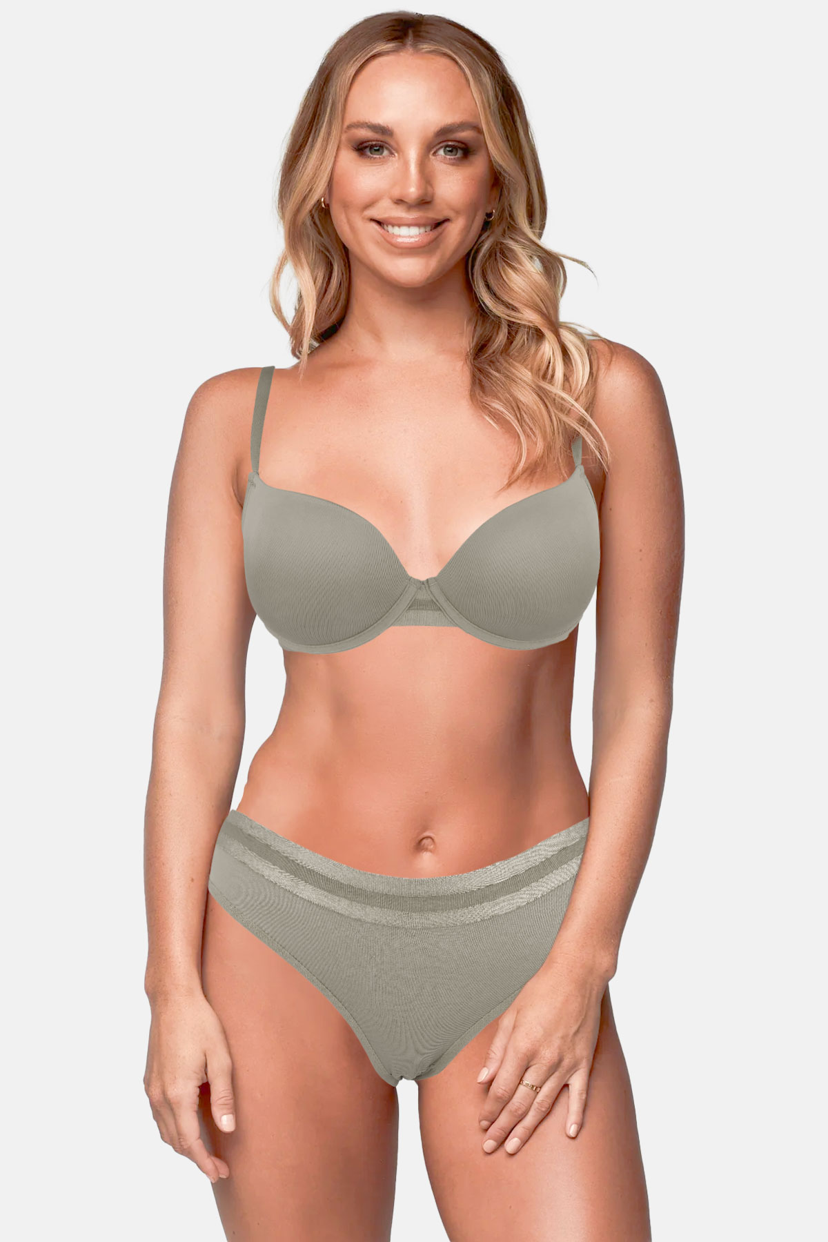 Koza Kadın Full Destekli Sütyen Külot Takımı Düz - Siyah - Thumbnail