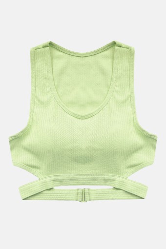 KOZA - Koza Kadın İğne Çıkmalı Crop - Fıstık Yeşili