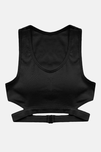 KOZA - Koza Kadın İğne Çıkmalı Crop - Siyah