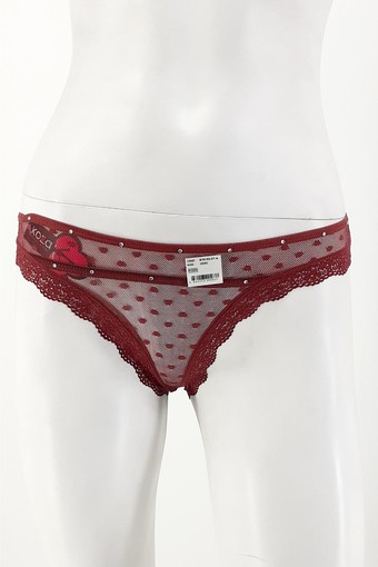 KOZA - Koza Kadın Ön Transparan Paça Dantelli Slip Külot