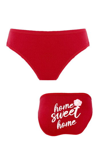 KOZA - Koza Kadın Home Sweet Home Desenli Pamuk Slip Külot