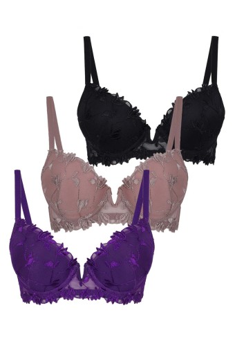 KOZA - Koza Kadın Nakışlı My Lovers Pink Dream Sütyen - Toprak
