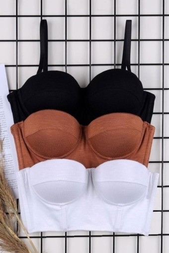 KOZA - Koza Kadın Nefes Aldıran Flamlı Büstiyer - Tarçın