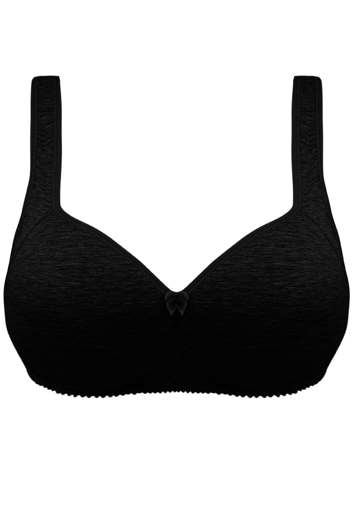 Koza Kadın Penye Toparlayıcı Büyük Beden Sütyen - Siyah - Thumbnail