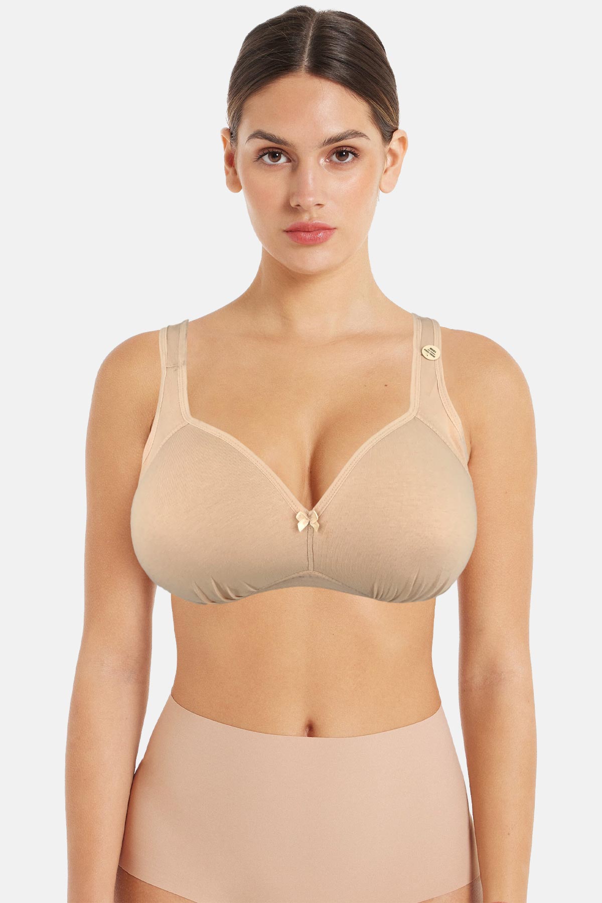 Koza Kadın Penye Toparlayıcı Büyük Beden Sütyen - Siyah - Thumbnail