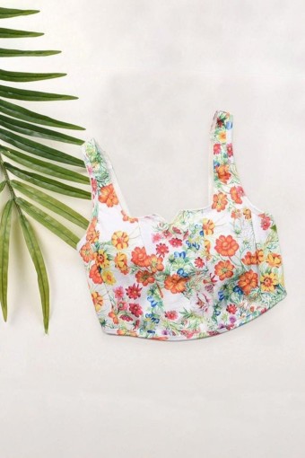 KOZA - Koza Kadın Polyester Çiçek Desenli Büstiyer - Çok renkli
