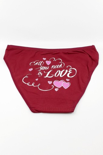 KOZA - Koza Kadın Love Baskılı Pamuk Slip Külot