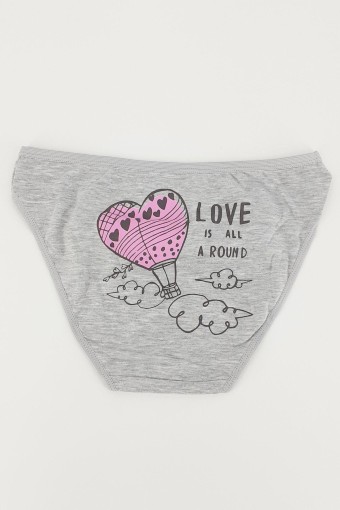 KOZA - Koza Kadın Love Uçan Balon Baskılı Pamuk Slip Külot