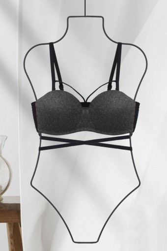 KOZA - Koza Kadın Straplez Simli Destekli Sütyen - Gümüş