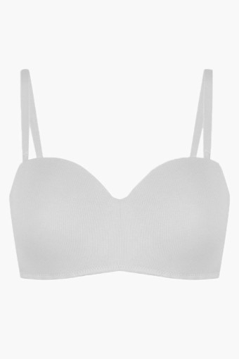 KOZA - Koza Kadın Straplez Sütyen Balenli Pamuklu - Beyaz