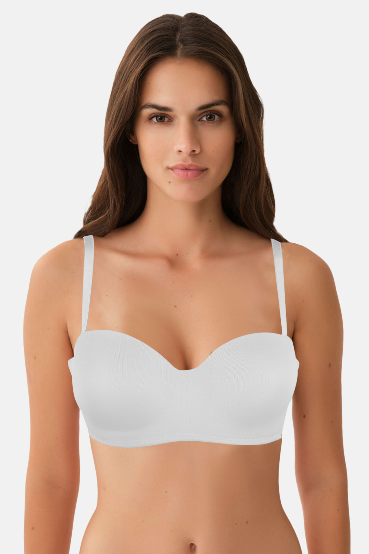 Koza Kadın Tulum Straplez - Beyaz - Thumbnail