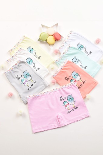 KOZA - Koza Kız Çocuk Boxer Dondurma Desenli Baskılı