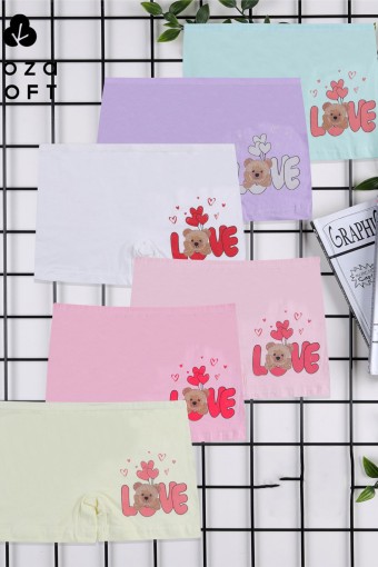 KOZA - Koza Kız Çocuk Boxer Love Ayıcık Baskılı