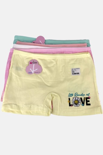 KOZA - Koza Kız Çocuk Boxer Papatya Desenli Baskılı