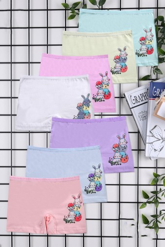 KOZA - Koza Kız Çocuk Boxer Tavşan Desenli Baskılı