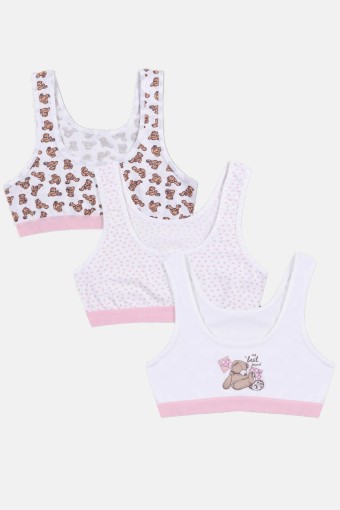 KOZA - Koza Kız Çocuk Büstiyer Kalın Askılı Baskılı