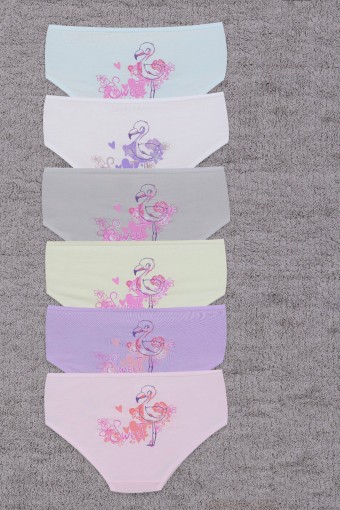 KOZA - Koza Kız Çocuk Slip Külot Leylek Desenli Baskılı