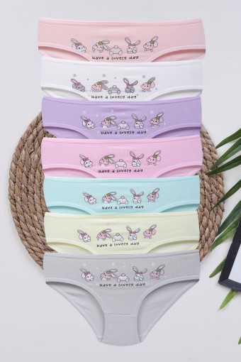 KOZA - Koza Kız Çocuk Slip Külot Desenli Baskılı