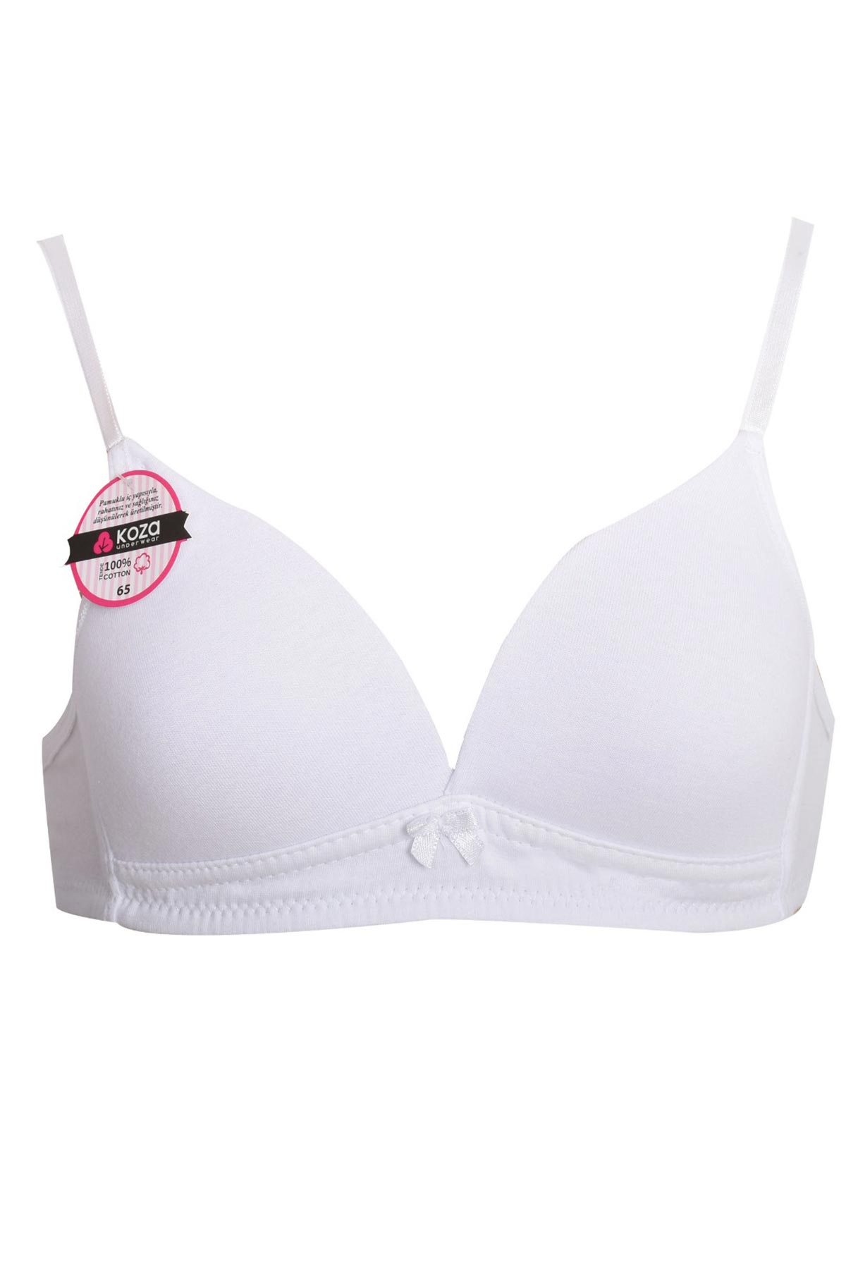 Koza Kız Garson Alıştırma Sütyeni Pamuklu - Beyaz - Thumbnail
