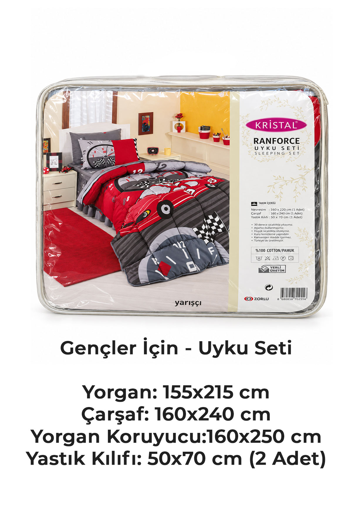 Kristal Uyku Seti Tek Kişilik Ranforce Yarışçı - Thumbnail