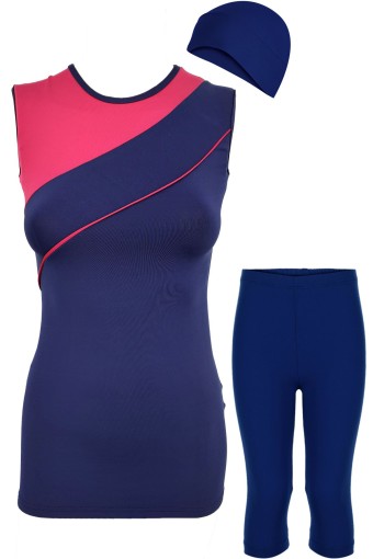 LADYTES - Ladytes Garson Kız Çoçuk Yarı Kapalı Tesettür Mayo Japone Kol