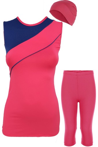 LADYTES - Ladytes Garson Kız Çoçuk Yarı Kapalı Tesettür Mayo Japone Kol (1)