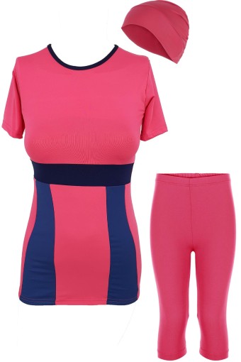 LADYTES - Ladytes Garson Kız Çoçuk Yarı Kapalı Tesettür Mayo Yarım Kol (1)