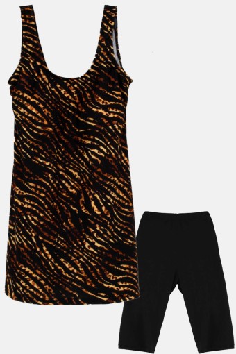 LADYTES - Ladytes Kadın Elbise Mayo Polyester Taytlı Sıfır Kol - Çok renkli