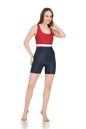 LADYTES - Ladytes Kadın Şortlu Mayo Beli Şeritli