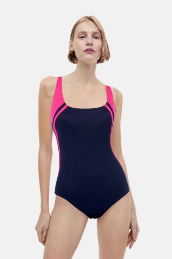 LADYTES - Ladytes Kadın Yüzücü Mayo Spor - Pembe/Lacivert