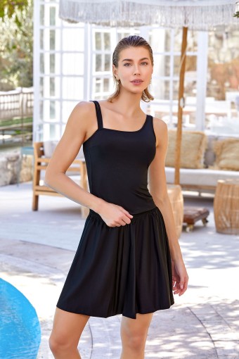 LAPIENO - Lapieno Kadın Hope Tankini Şortlu Etek Pantolon - Siyah