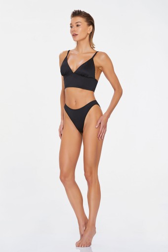 LAPIENO - Lapieno Kadın Mia Bikini Takımı Büzgülü Etekli - Siyah (1)