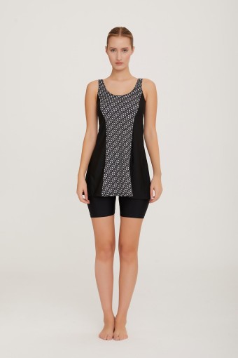 LAPIENO - Lapieno Kadın Yarı Kapalı Mayo Kolsuz - Siyah