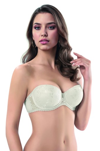 LEJARDİN - Lejardin Kadın Destekli Straplez Sütyen Push Up Dantel Kaplı (1)