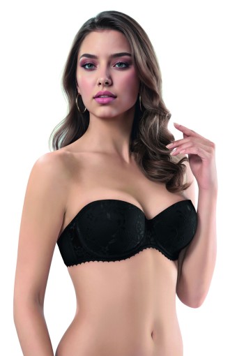 LEJARDİN - Lejardin Kadın Destekli Straplez Sütyen Push Up Dantel Kaplı