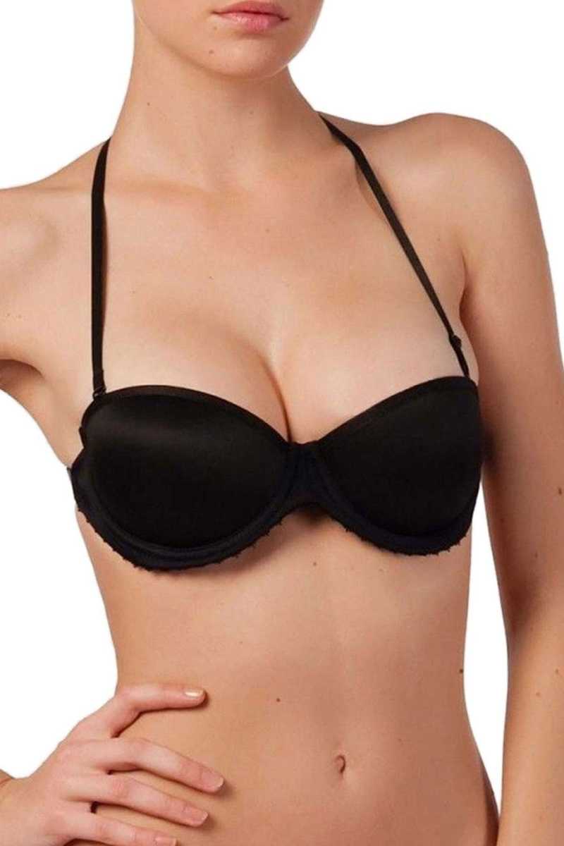 Lejardin Kadın Destekli Sütyen Şeffaf Sırt Push Up - Thumbnail