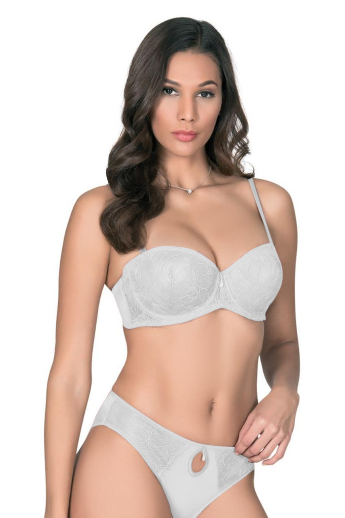 Lejardin Kadın Fantezi Destekli Sütyen Külot Takım Silikonlu Push Up - Thumbnail