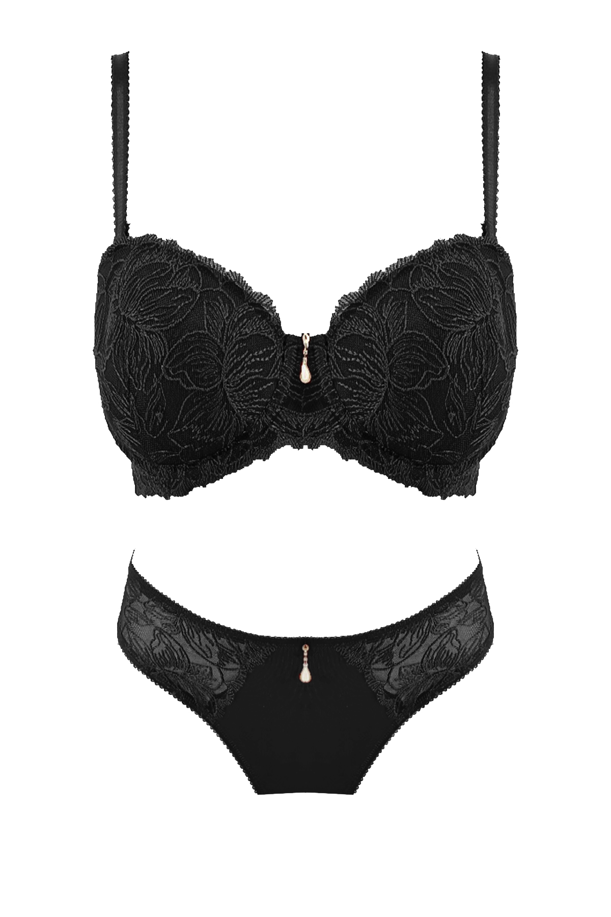 Lejardin Kadın Fantezi Desteksiz Sütyen Külot Takım Basic Cup - Thumbnail