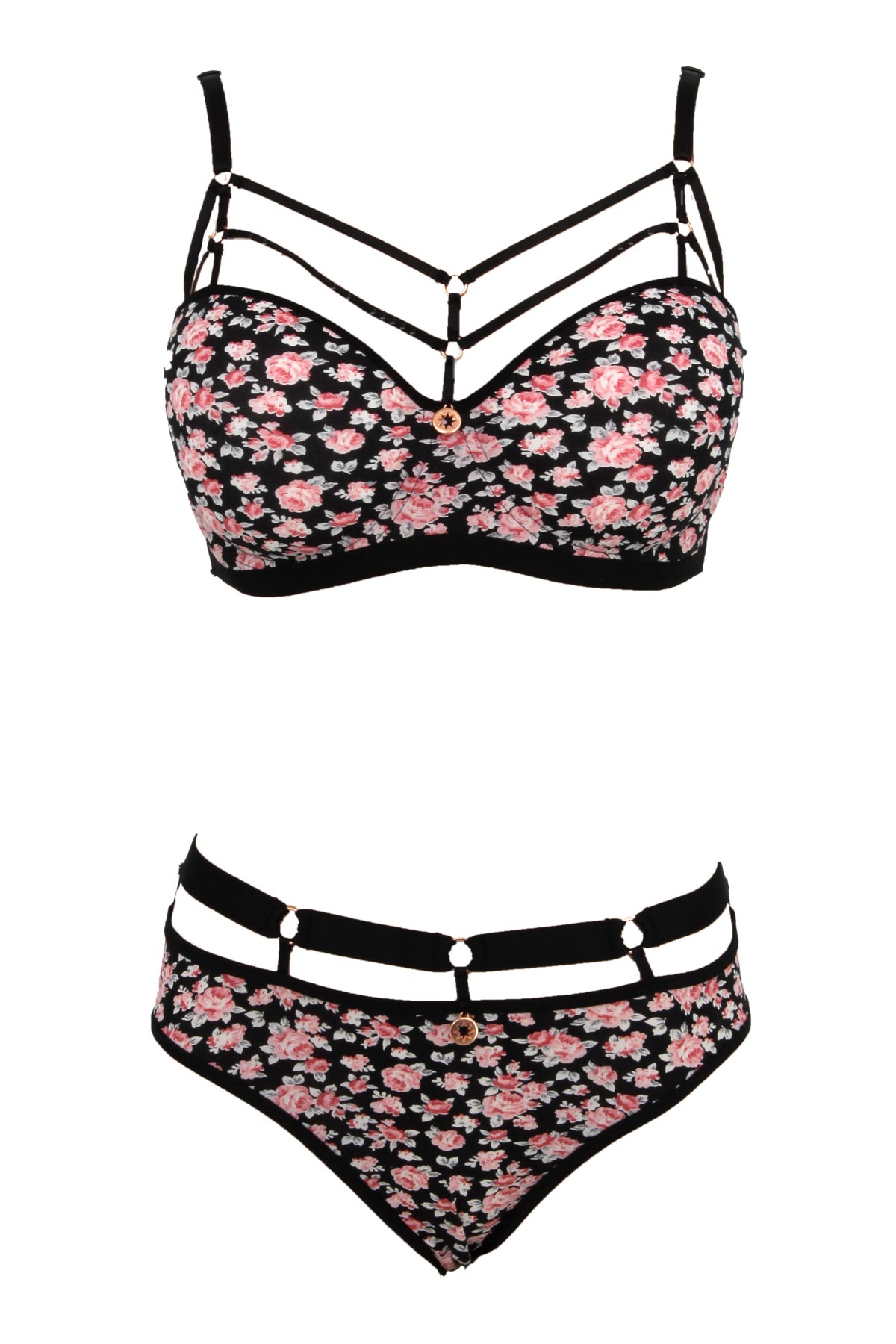 Lejardin Kadın Fantezi Desteksiz Sütyen Külot Takım Basic Cup - Thumbnail