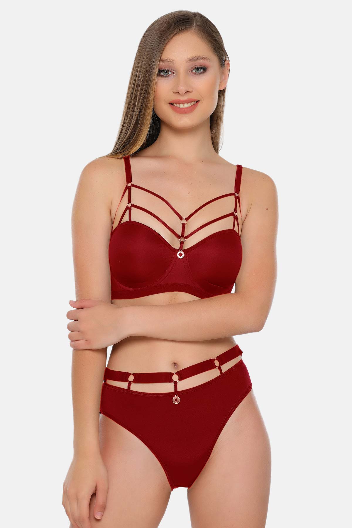 Lejardin Kadın Fantezi Desteksiz Sütyen Külot Takım Basic Cup - Thumbnail