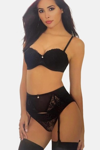 LEJARDİN - Lejardin Kadın Fantezi Jartiyer Takım Destekli Sütyen Push Up