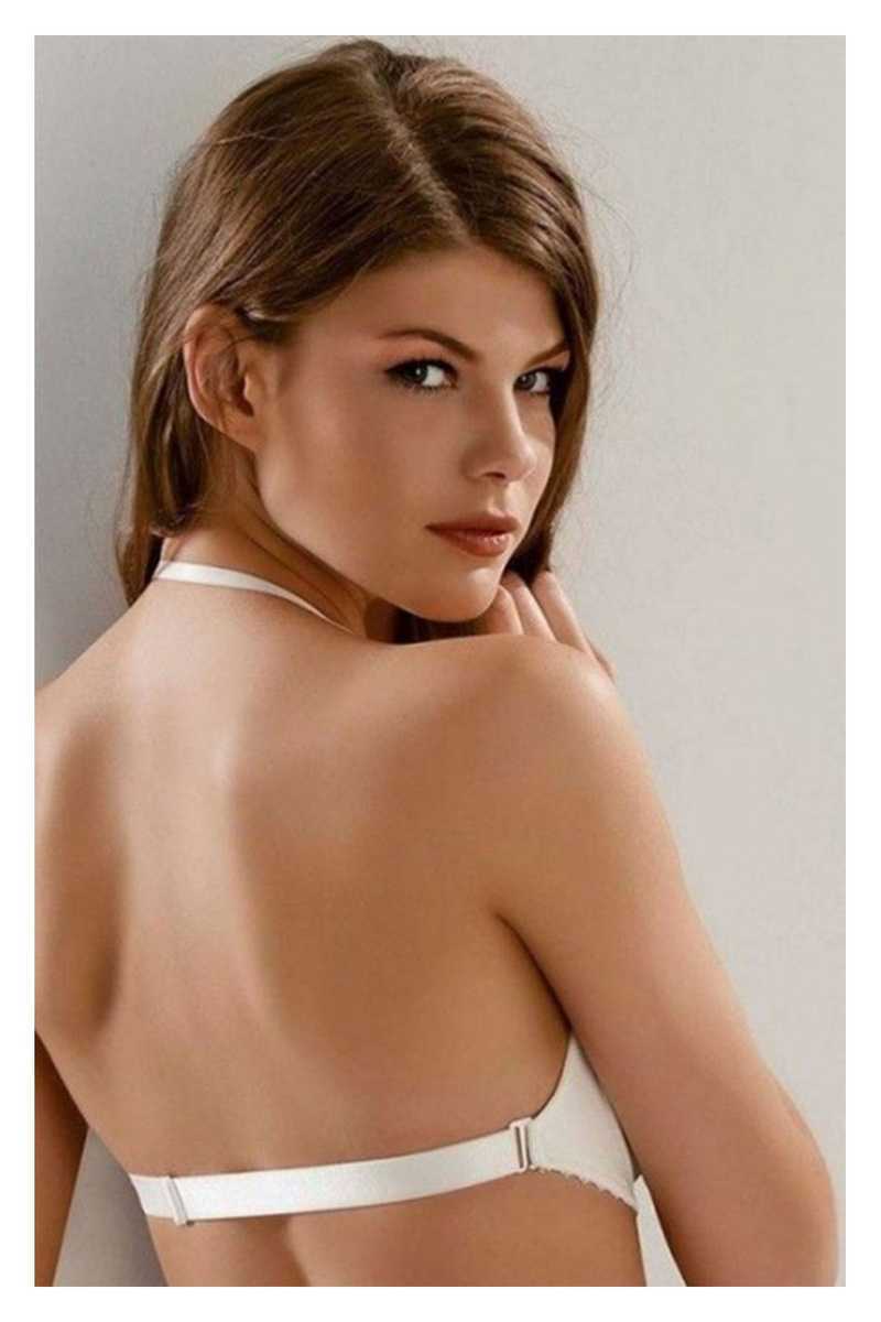 Lejardin Kadın Desteksiz Sütyen Şeffaf Sırt Basic Cup - Thumbnail