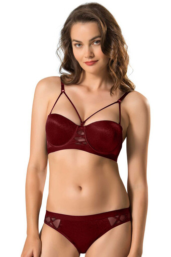 LEJARDİN - Lejardin Kadın Fantezi Destekli Sütyen Külot Takım Straplez